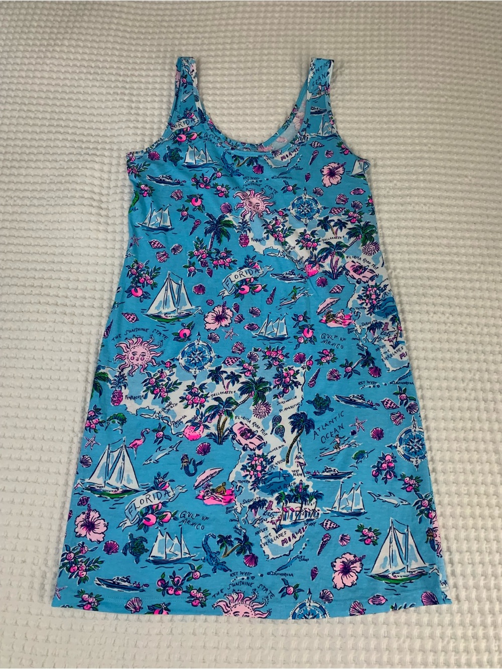 EUC Lilly Pulitzer Dress Lilly Loves Florida Pattern Size Extra Small
